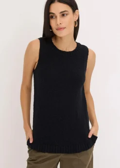 Stricktop aus Baumwolle mit Noppenstruktur