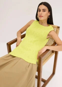 Stricktop aus Baumwolle mit Noppenstruktur