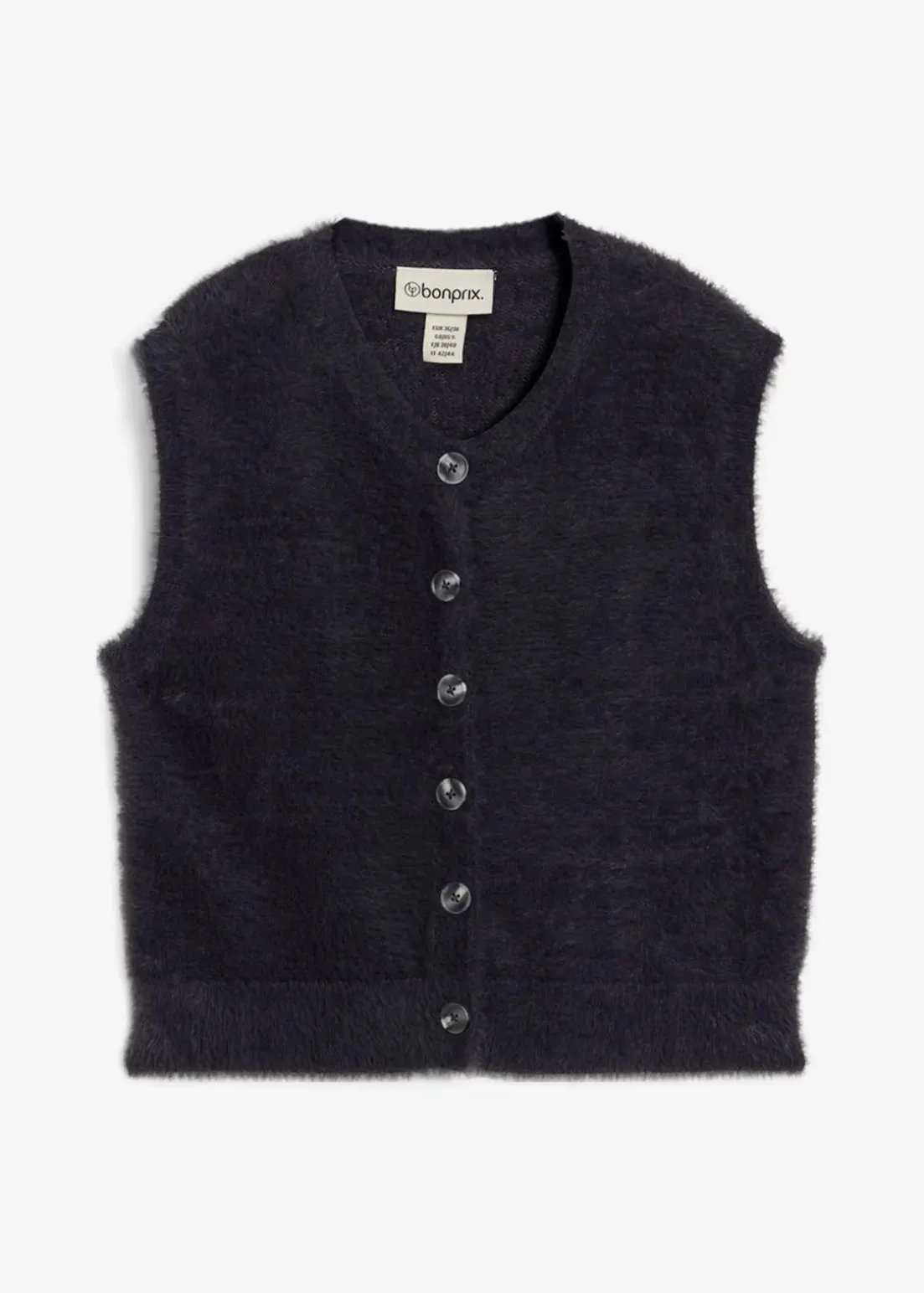 Strick-Weste aus Federgarn-Viskose-Mix