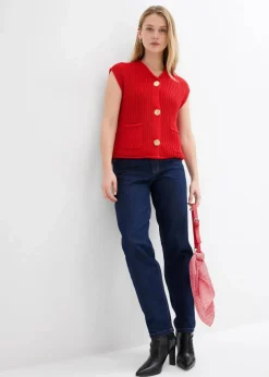 Strick-Weste mit Taschen