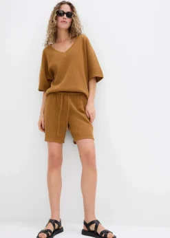Strukturshorts aus reiner Baumwolle