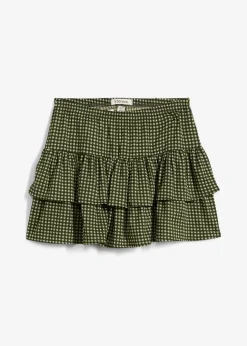 Stufenrock aus strukturiertem Crêpe