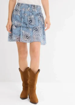 Stufenrock aus strukturiertem Chiffon