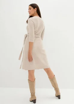 Superweiches Umstands- und Stillstrickkleid mit 3/4 Ärmeln