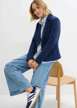 Sweatblazer mit fließender Viskose