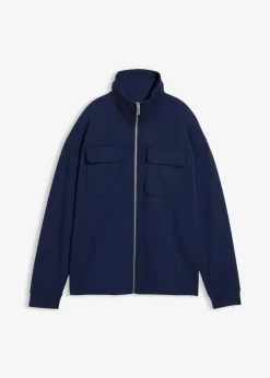 Sweatjacke aus leicht glänzendem Viskose-Mix