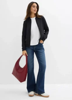 Sweatjacke aus Scuba mit Reißverschluss