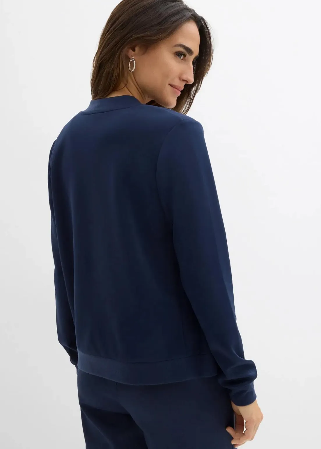 Sweatjacke aus Scuba mit Reißverschluss