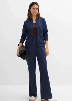 Sweatjacke aus Scuba mit Reißverschluss