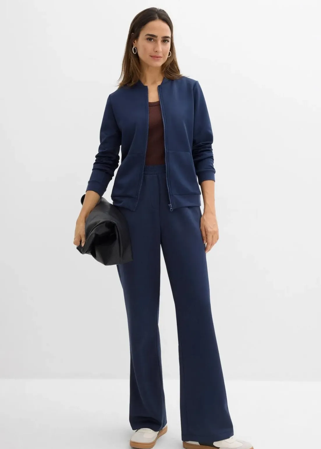 Sweatjacke aus Scuba mit Reißverschluss