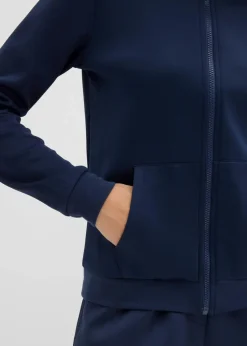 Sweatjacke aus Scuba mit Reißverschluss