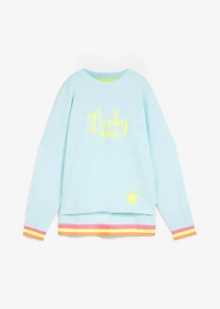 Sweatshirt mint bunten Bündchen