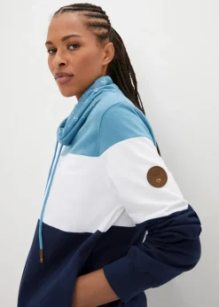 Sweatshirt mit bedrucktem Kragen aus reiner Baumwolle