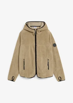 Teddy-Fleece Jacke mit Kapuze