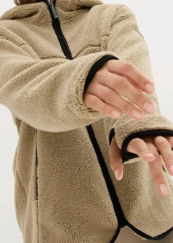 Teddy-Fleece Jacke mit Kapuze