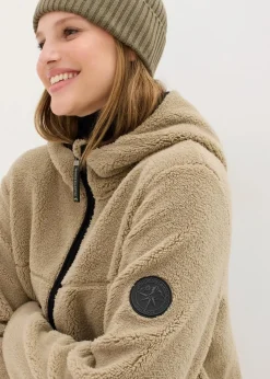Teddy-Fleece Jacke mit Kapuze