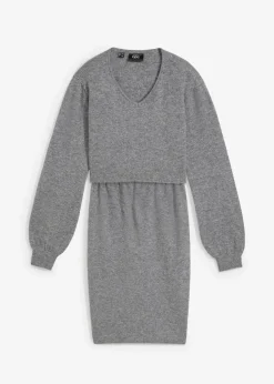 2-teiliges Umstands-Strickset aus Pullover und Rock