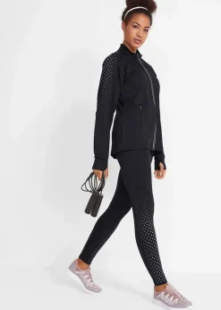 Thermo Sportjacke mit reflektierendem Druck