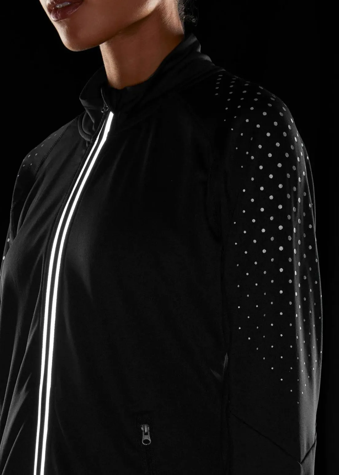 Thermo Sportjacke mit reflektierendem Druck