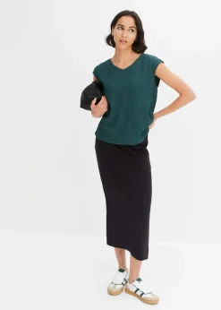 Top aus leichtem Crêpe