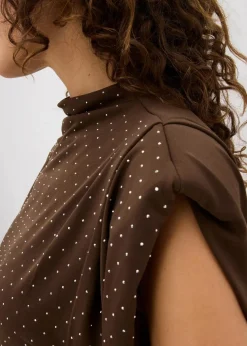 Top mit Glitzersteinen