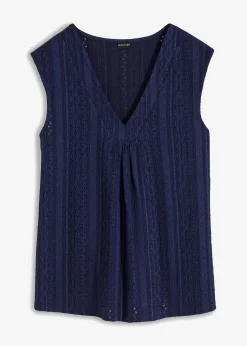 Top mit Lochstickerei