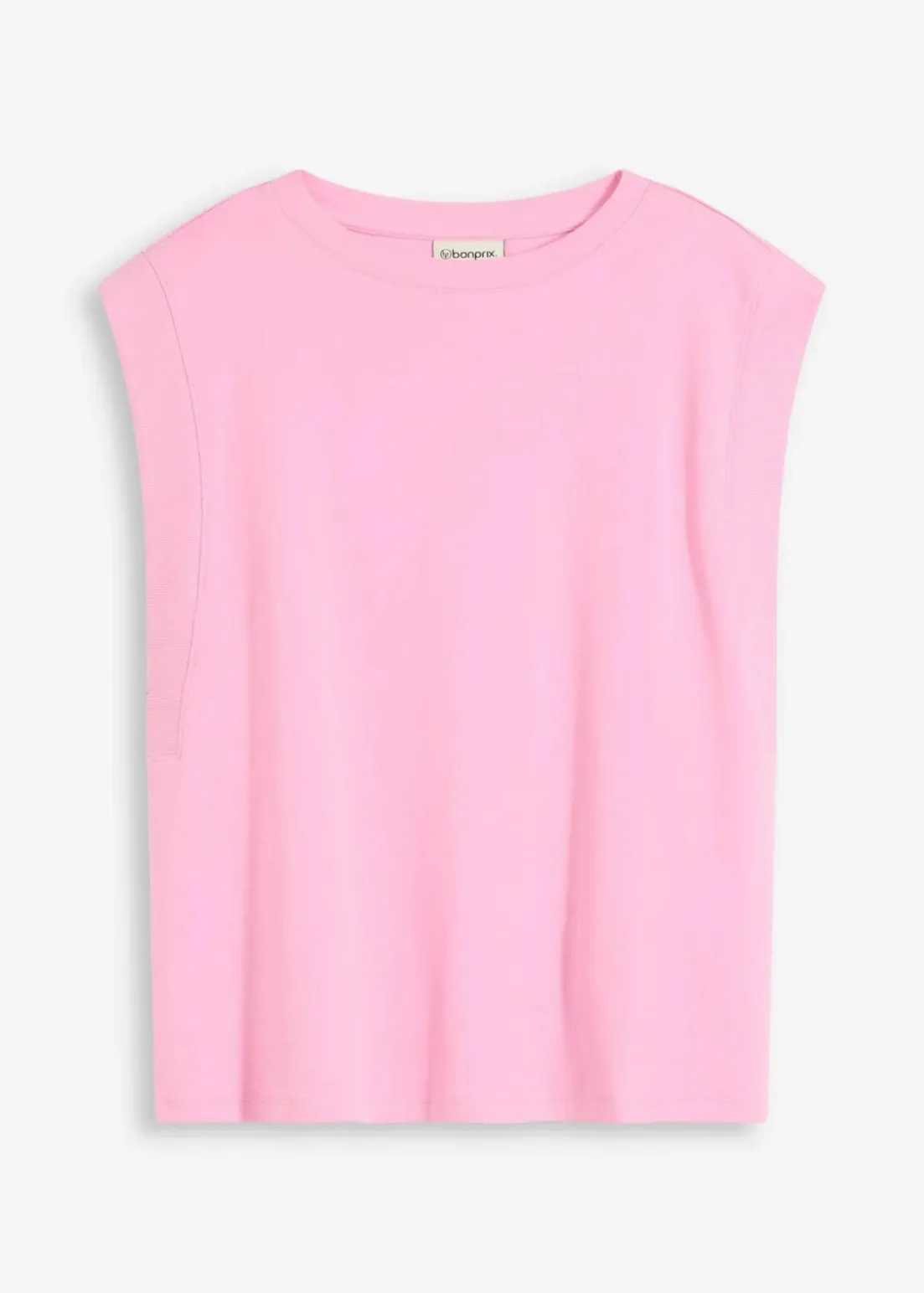 Top mit Ripp-Einsatz am Ärmel