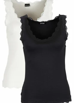 Top mit Spitze (2er-Pack)