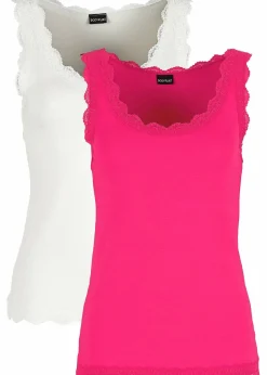 Top mit Spitze (2er-Pack)
