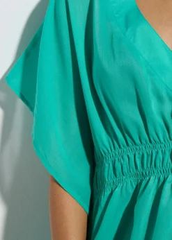 Transparente Strandtunika mit V-Ausschnitt