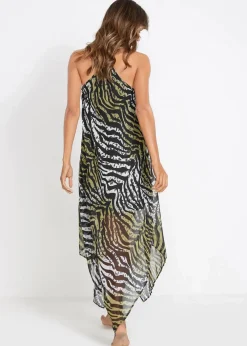 Transparentes Strand Maxikleid aus leichtem Chiffon