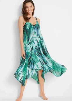 Transparentes Strand Maxikleid aus leichtem Chiffon