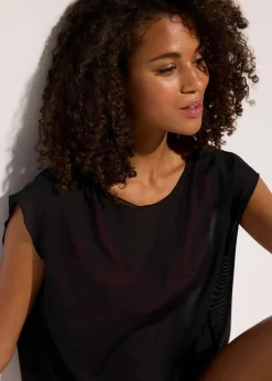 Transparentes Strandhirt mit Kapuze