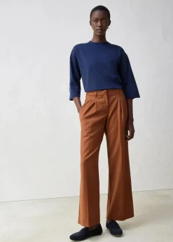 Trapezförmiges Shirt mit Seidenanteil