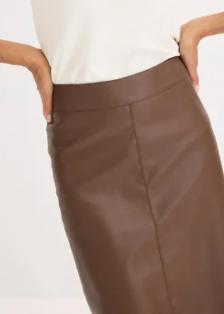 Trendiger Lederimitat-Bleistiftrock