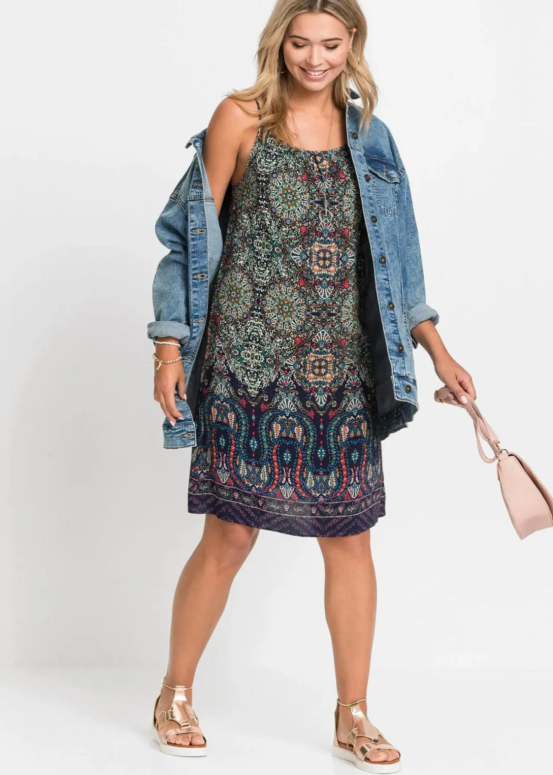 Trägerkleid aus fließender Viskose