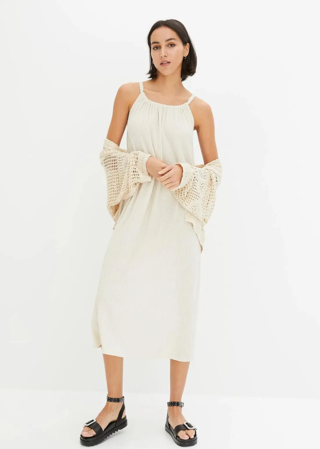 Trägerkleid aus leichtem Crêpe