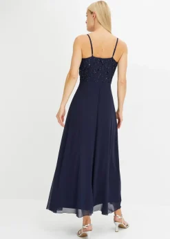 Trägerkleid mit Paillettenstickerei