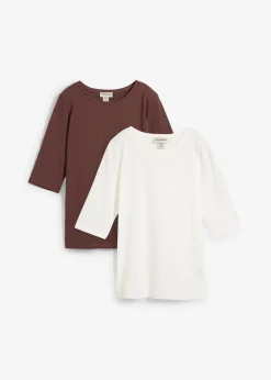 T-Shirt aus reiner Bio-Baumwolle, (2er Pack)