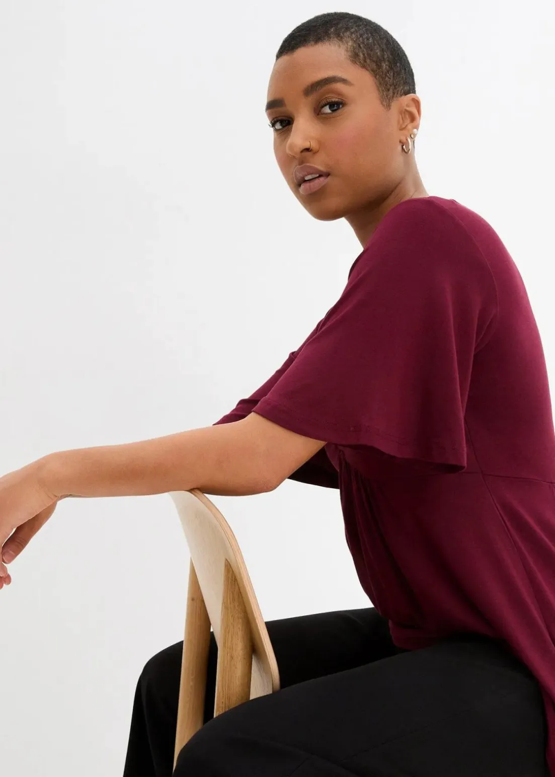 T-Shirt in A-Linie, kurzarm