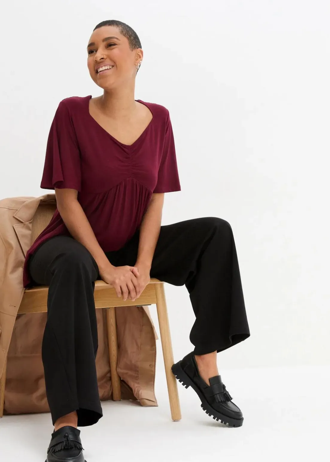 T-Shirt in A-Linie, kurzarm