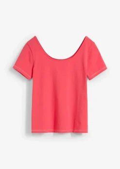 T-Shirt mit tiefem Rückenausschnitt