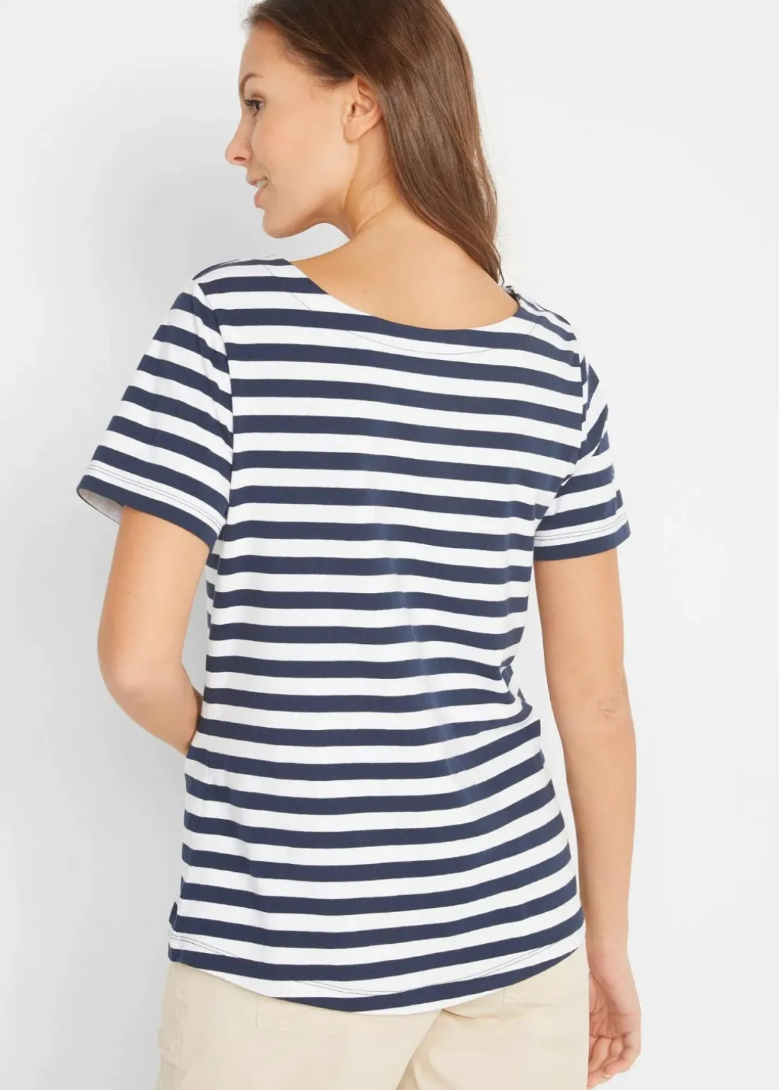 T-Shirt mit U-Boot-Ausschnitt
