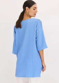 Tunika mit Struktur und Spitzenband