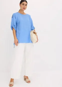 Tunika mit Struktur und Spitzenband