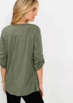 Tunikabluse aus fließender Viskose