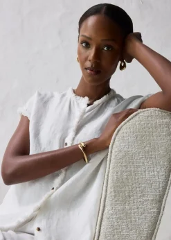 Tunikabluse aus reinem Leinen