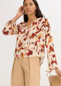 Tunikabluse mit metallischen Garn