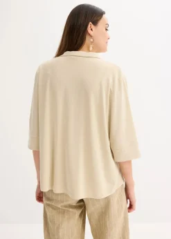 Tunika-Shirt aus fließendem Viskose-Piqué