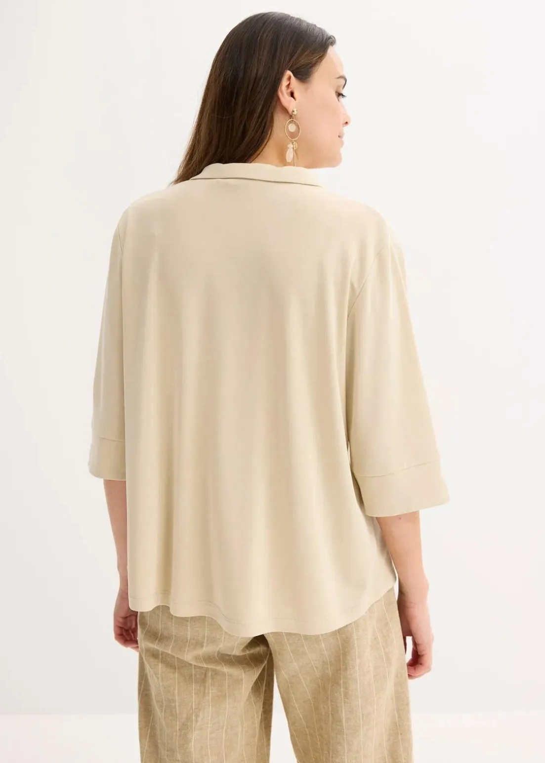 Tunika-Shirt aus fließendem Viskose-Piqué